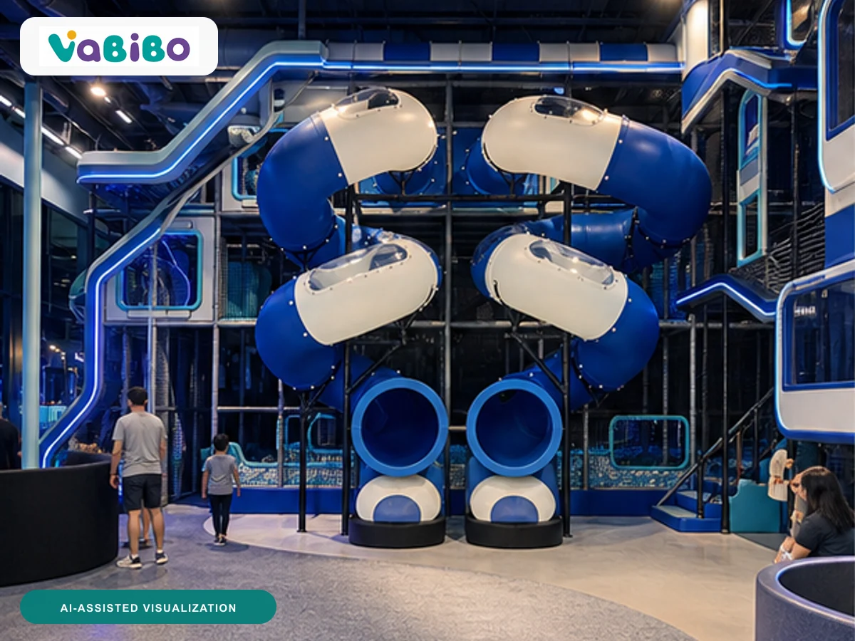 Chile Branded Active Play Venue AI-assisted visualization 1, inspired by the authorized reference