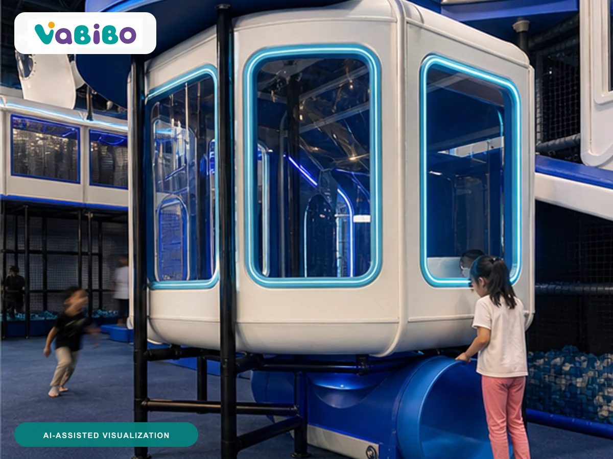 Chile Branded Active Play Venue AI-assisted visualization 2, inspired by the authorized reference