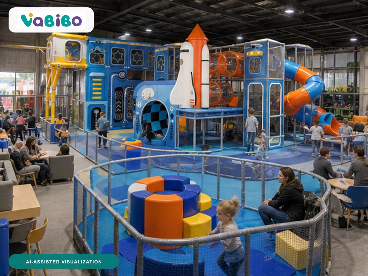 France 800 m² Children's Indoor Playground AI-assisted visualization 1, inspired by the authorized reference