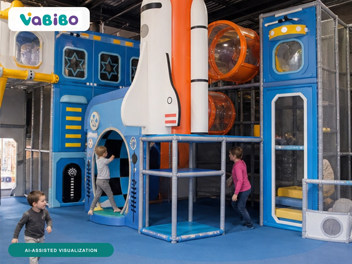 France 800 m² Children's Indoor Playground AI-assisted visualization 2, inspired by the authorized reference