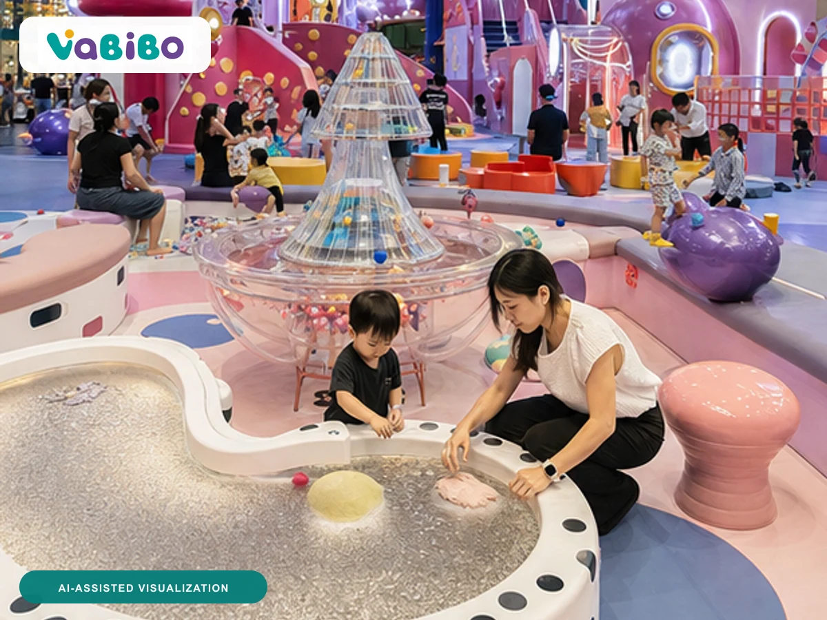 Harbin 8,000 m² Family Discovery & Entertainment Center AI-assisted visualization 3, inspired by the authorized reference