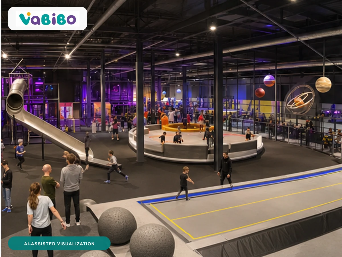 Madrid 4,000 m² Family Sports & Play Center AI-assisted visualization 3, inspired by the authorized reference