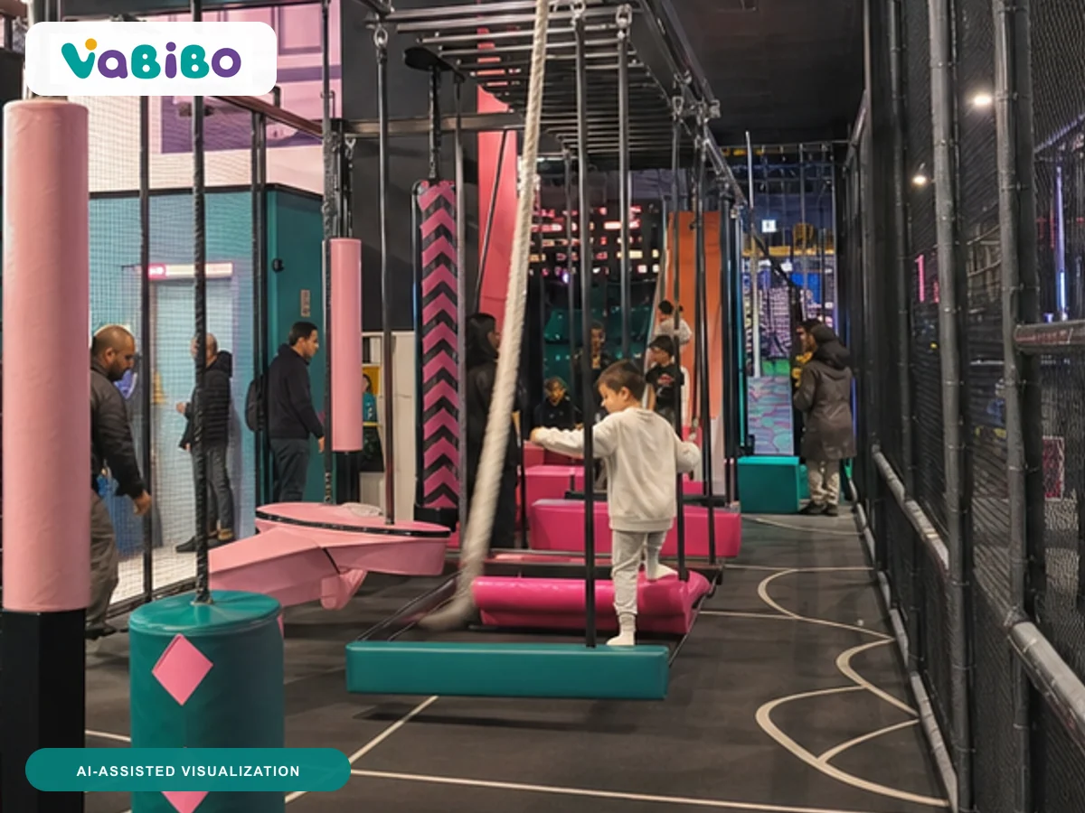 Spain 1,600 m² Compact Active Play Venue AI-assisted visualization 3, inspired by the authorized reference