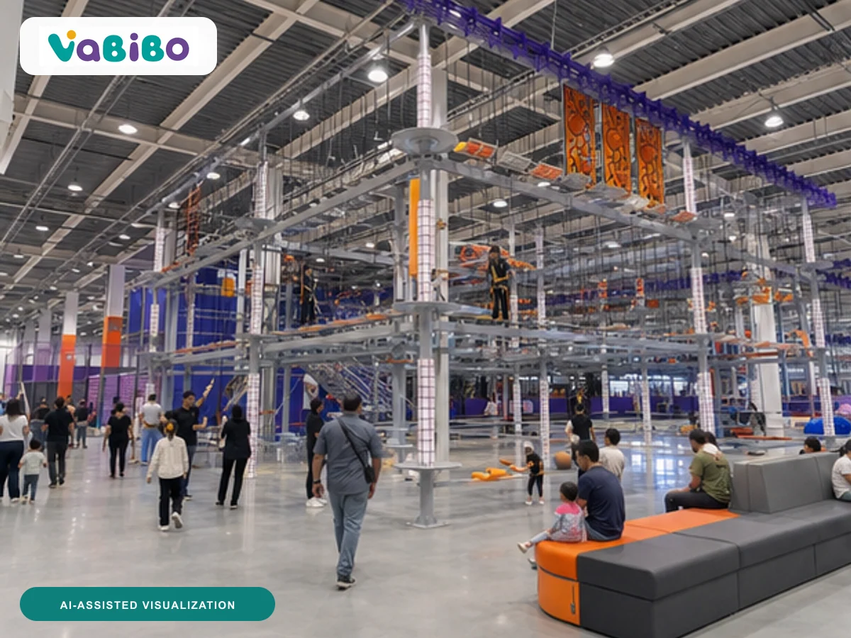Weifang 4,500 m² Urban Adventure Arena AI-assisted visualization 1, inspired by the authorized reference