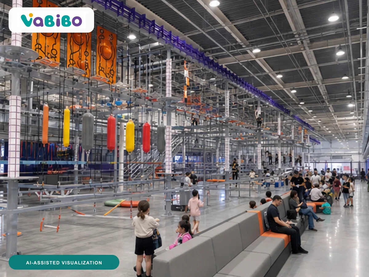 Weifang 4,500 m² Urban Adventure Arena AI-assisted visualization 4, inspired by the authorized reference